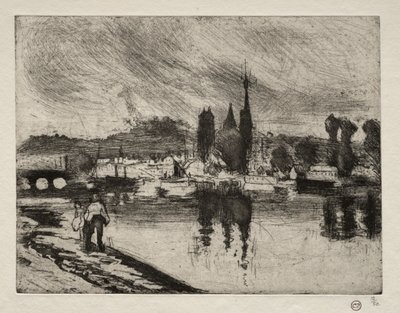 Näkymä Rouenista, 1884. tekijältä Camille Jacob Pissarro