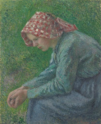 Istuva talonpoikanainen tekijältä Camille Pissarro