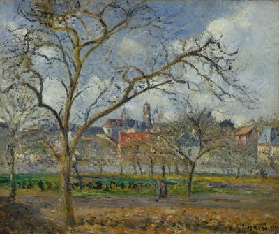 Hedelmätarha Pontoisessa talvella tekijältä Camille Pissarro