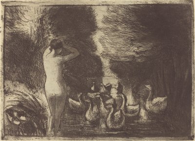 Hanhenuima (Uimarit hanhien kanssa) tekijältä Camille Pissarro
