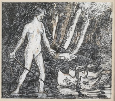 Kylpejä hanhien kanssa, 1895 tekijältä Camille Jacob Pissarro