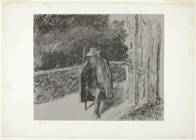 Kerjäläinen kainalosauvojen kanssa tekijältä Camille Pissarro