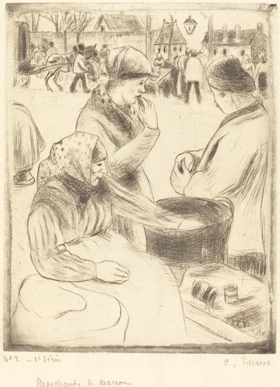 Chestnut Vendors Chestnut Vendors, 1878. tekijältä Camille Pissarro
