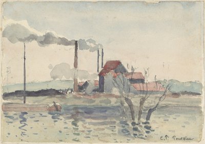 Tehdas Oisen alueella Pontoisessa tekijältä Camille Pissarro