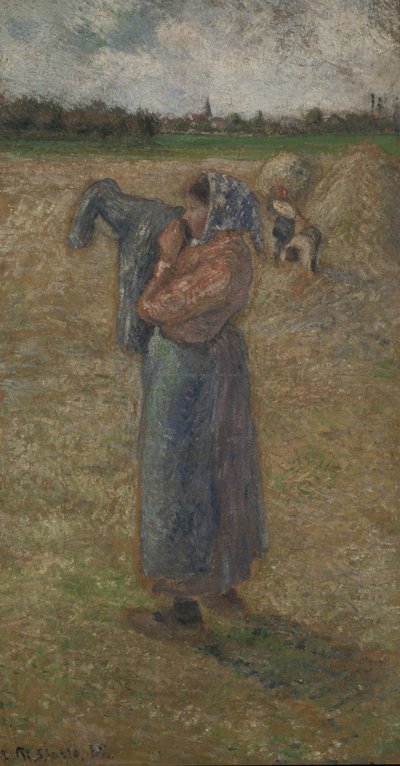 Nainen pelloilla, 1882. tekijältä Camille Pissarro