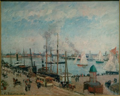 Le Havren satama nousuveden aikaan tekijältä Camille Jacob Pissarro