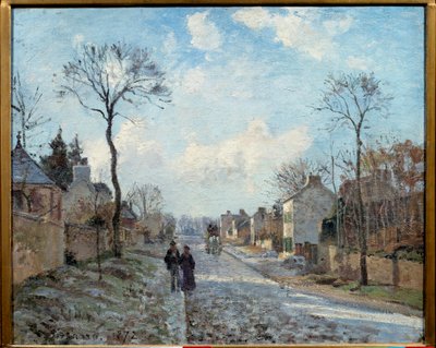 Tie Louveciennesiin Camille Pissarron (1830-1903) maalaus 1872 su. 0,6x0,73 m Pariisi, Orsay-museo tekijältä Camille Jacob Pissarro