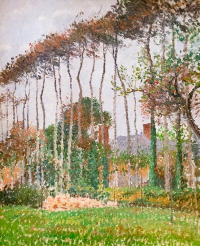 Maisema Varengevillessä, n. 1889 (öljy kankaalle) tekijältä Camille Pissarro