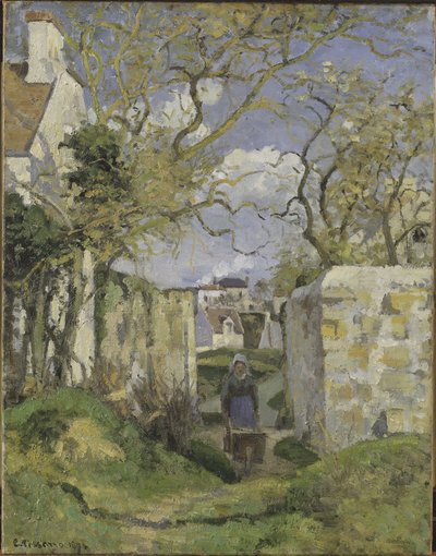Maisema lähellä Pontoisea, Pissarro, Camille (1830-1903). Öljy kankaalle tekijältä Camille Jacob Pissarro
