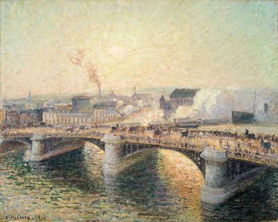 Le Pont Boieldieu, Rouen, Soleil Couchant [The Pont Boieldieu auringonlaskun aikaan], 1896. tekijältä Camille Pissarro