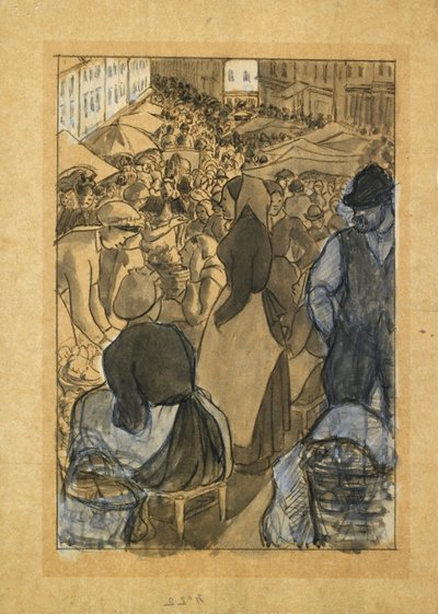 Market Scene, 1880-luku tekijältä Camille Pissarro