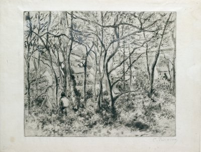 Maisema metsän alla, Eremitaaši Pontoisessa, 1879 tekijältä Camille Pissarro
