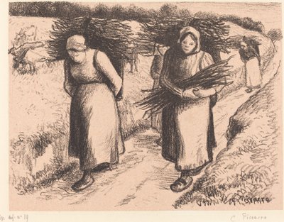 Talonpojat kantavat keppejä tekijältä Camille Pissarro