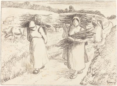 Talonpoikien kantokepit Talonpojat kantokepit, 1896. tekijältä Camille Pissarro