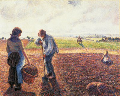 Talonpojat pellolla, Eragny tekijältä Camille Pissarro