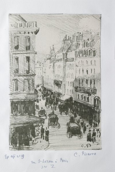 Rue Saint-Lazare, Pariisi, 1897 tekijältä Camille Pissarro
