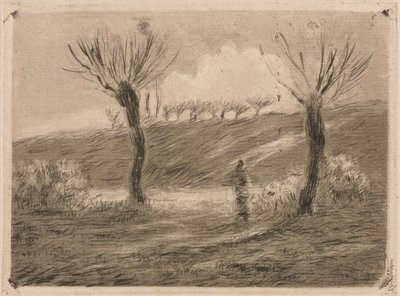 Laskeva aurinko tekijältä Camille Pissarro