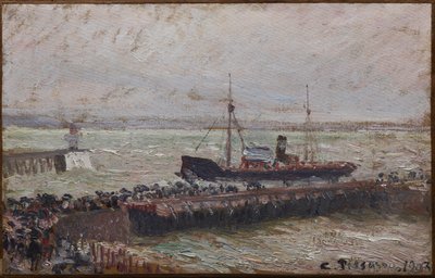 Laiva saapuu Le Havren satamaan tekijältä Camille Jacob Pissarro