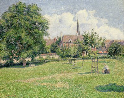 Kuuron naisen talo ja kellotapuli Eragnyssa tekijältä Camille Pissarro