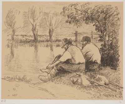 Kulkurit, n. 1894 (litho) tekijältä Camille Jacob Pissarro