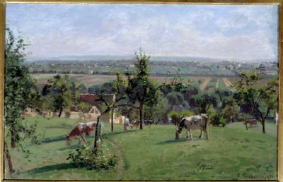 Vesinetin rinteet. Camille Pissarron (1830-1903) maalaus tekijältä Camille Jacob Pissarro