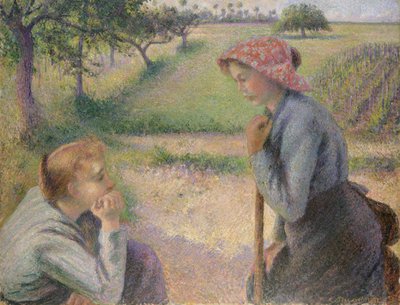 Kaksi nuorta talonpoikaisnaista tekijältä Camille Jacob Pissarro