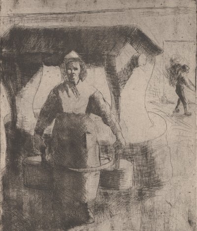 Nainen kaivossa, 1891. tekijältä Camille Pissarro