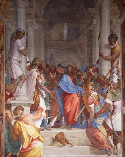 Avionrikkoja ennen Kristusta, Camillo Boccaccinon (1501-1546) fresko San Sigismondon kirkon presbyteriassa, Cremonassa, Italiassa tekijältä Camillo Boccaccino
