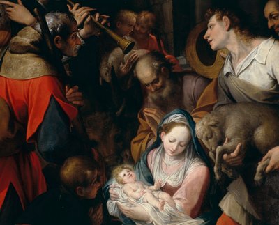 Paimenten palvonta, Camillo Procaccinin yksityiskohta alttarista tekijältä Camillo Procaccini