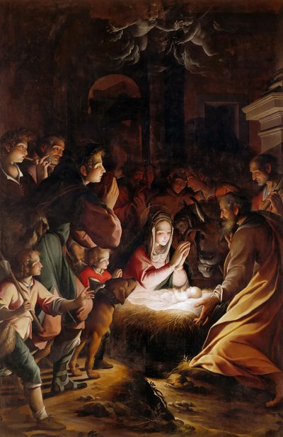 Paimenten palvonta, n. 1615. tekijältä Camillo Procaccini
