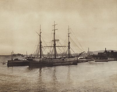 Hochelagan satama, vanhan ajan kuunari yhä toiminnassa (s/w-kuva). tekijältä Canadian Photographer