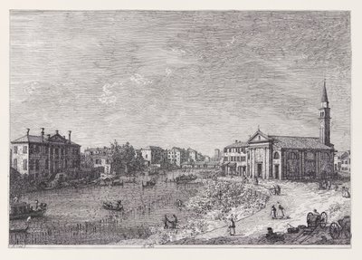 Al Dolo (At Dolo), sarjasta Vedute (Views) tekijältä Canaletto (Giovanni Antonio Canal)