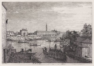 Ale Porte del Dolo (Dolon sulkuilla), sarjasta Vedute (Näkymät) tekijältä Canaletto (Giovanni Antonio Canal)