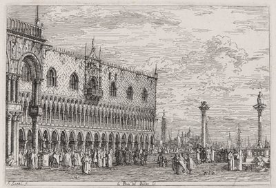 Piera del Bando. V. (The Piera del Bando. V [enice]), sarjasta Vedute (Views) tekijältä Canaletto (Giovanni Antonio Canal)
