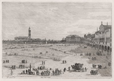 PR? della Valle (Prato della Vale), sarjasta Vedute (Views) tekijältä Canaletto (Giovanni Antonio Canal)