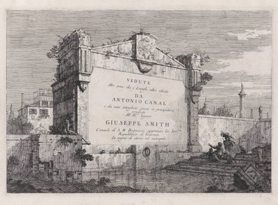 Nimikilpi, sarjasta Vedute (Views) tekijältä Canaletto (Giovanni Antonio Canal)