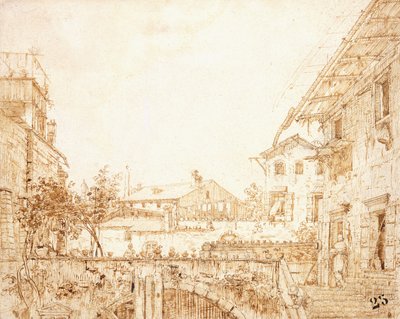 Näkymä terassille Padovassa, tekijältä Giovanni Antonio Canal