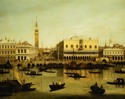 Näkymä Moloon Venetsian Bacino di San Marcosta, tekijältä Giovanni Antonio Canal