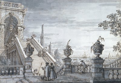 Capriccio, jossa on monumentaalinen portaikko tekijältä Canaletto