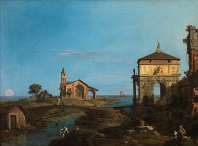 Saari laguunissa, jossa on portti... tekijältä Canaletto