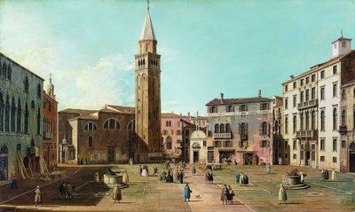 Campo SantAngelo, Venetsia, 1730-luku. tekijältä Giovanni Antonio Canal