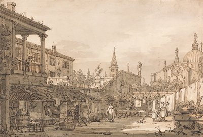 Capriccio venetsialaiselta sisäpihalta tekijältä Canaletto