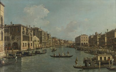 Saksa: Der Canal Grande mit Blick in südöstlicher Richtung auf die Rialtobrücke Canal Grande, josta on näkymä kaakkoon kohti Rialton siltaa. tekijältä Canaletto