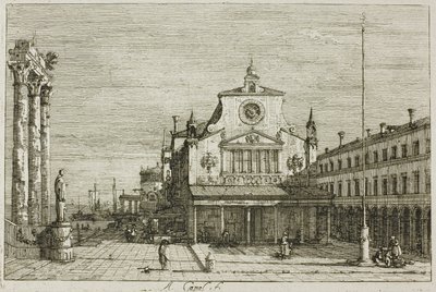 Kuvitteellinen näkymä S. Giacomo di Rialtoon, Vedutesta tekijältä Canaletto