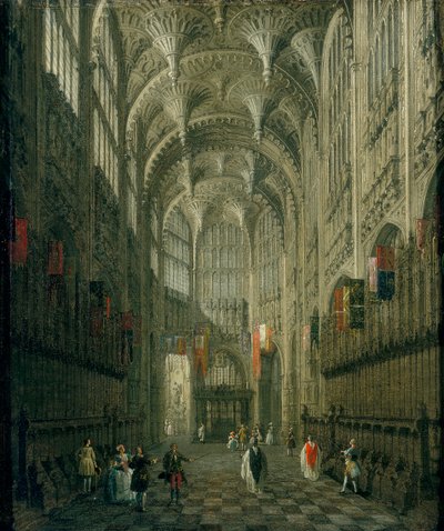 "Henry VII:n kappelin sisustus, Westminster Abbey", n. 1750 tekijältä Canaletto