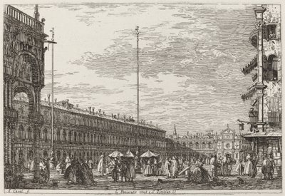 Le Procuratie niove ja S. Ziminian V. [oikea yläkulma] tekijältä Canaletto