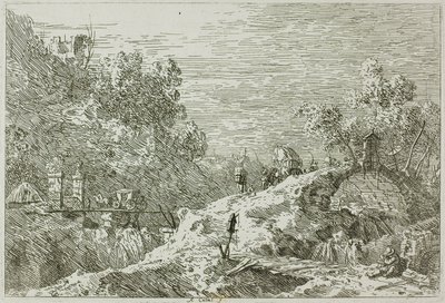 Vedute vuoristomaisema viidellä sillalla tekijältä Canaletto
