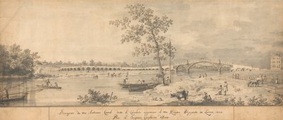Vanha Waltonin silta Middlesexin rannalta katsottuna tekijältä Canaletto