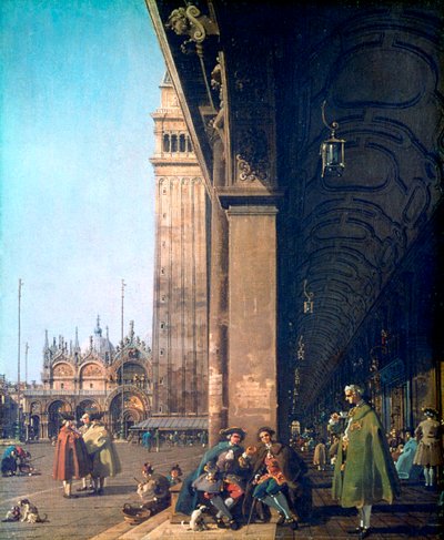 Piazza San Marco ja pylväikkö, 1756 tekijältä Giovanni Antonio Canal