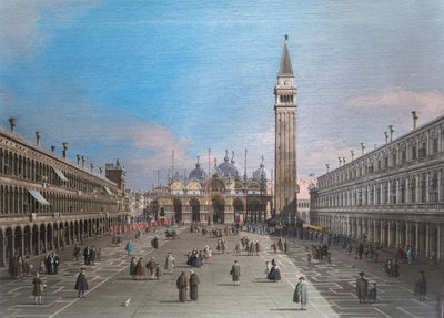 Piazza San Marco ja basilika, Venetsia tekijältä Canaletto
